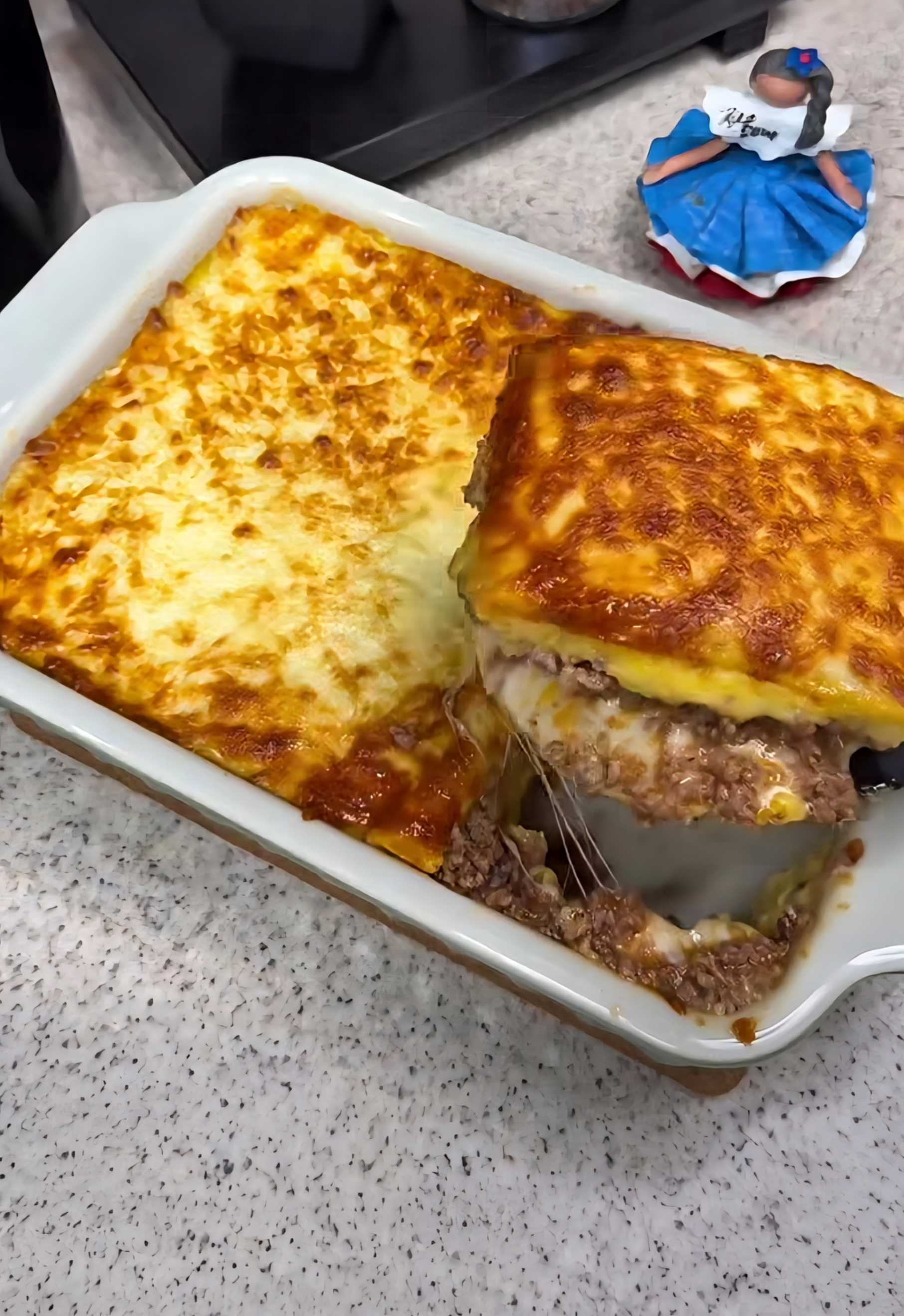 Pastelón de plátano maduro gratinado para Nochebuena